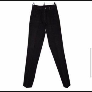 VINTAGE HIGH WAISTED BLACK STRAIGHT LEG APPLE BOTTOM ROCKY MOUNTAIN JEANS